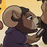 illustration of Carl Hendrix from the visual novel Echo looking down at his phone. Drawn by FullPurp.